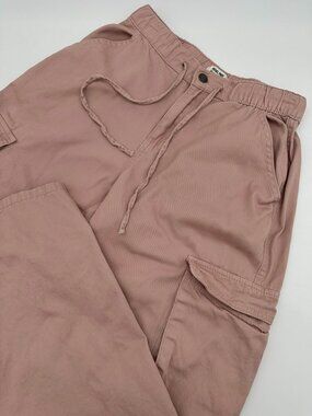 Rachel‎ Paige Women's Lightweight Drawstring Front Cargo Pant Size Small Blush